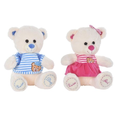 Teddy Bear DKD Home Decor Blue Beige Pink Children's Bear 27 x 20 x 30 cm (2 Units)