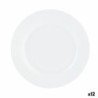 Flat Plate Quid Basic White Ceramic 23 cm (12 Units)