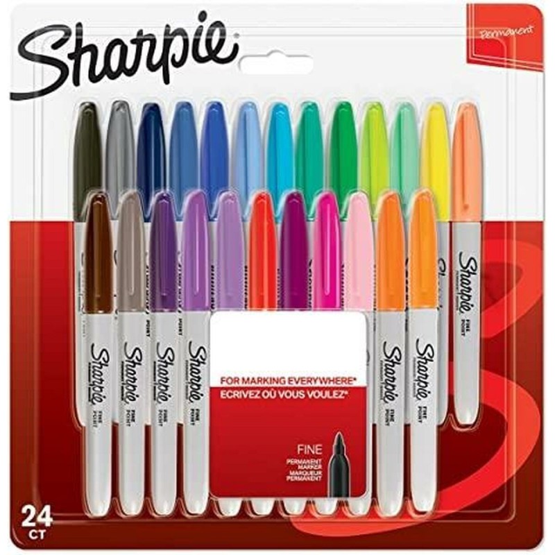 Set of Felt Tip Pens Sharpie 24 Pieces Permanent Multicolour 0,9 mm