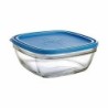 Square Lunch Box with Lid Duralex FreshBox Blue 3 L 23 x 23 x 9 cm (4 Units)