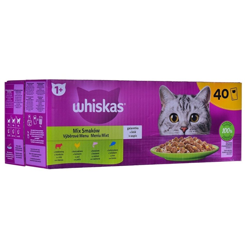 Cat food Whiskas Mix Favourites in jelly Chicken Salmon Tuna Veal 40 x 85 g