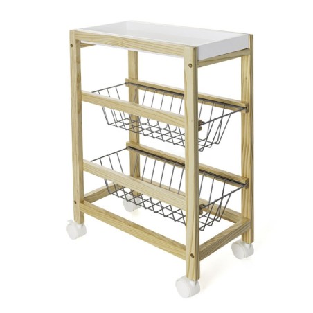 Vegetable trolley Quid Gala White Wood 40,5 x 24 x 60 cm