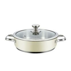 Casserole with lid Haeger PA-24L.009A Beige Ø 24 cm