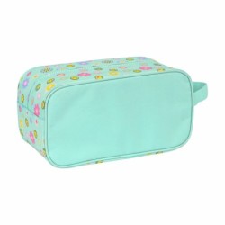 Travel Slipper Holder Smiley Summer fun Turquoise (29 x 15 x 14 cm)