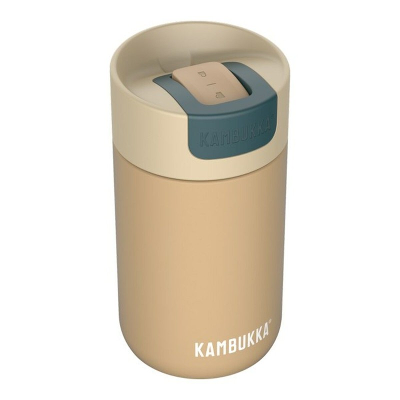 Thermal Cup with Lid Kambukka Olympus Black Beige Stainless steel 300 ml