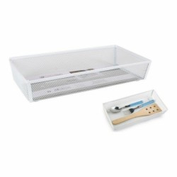 Cutlery Organiser Confortime Metal White 30 x 15,24 x 5,2 cm (12 Units)