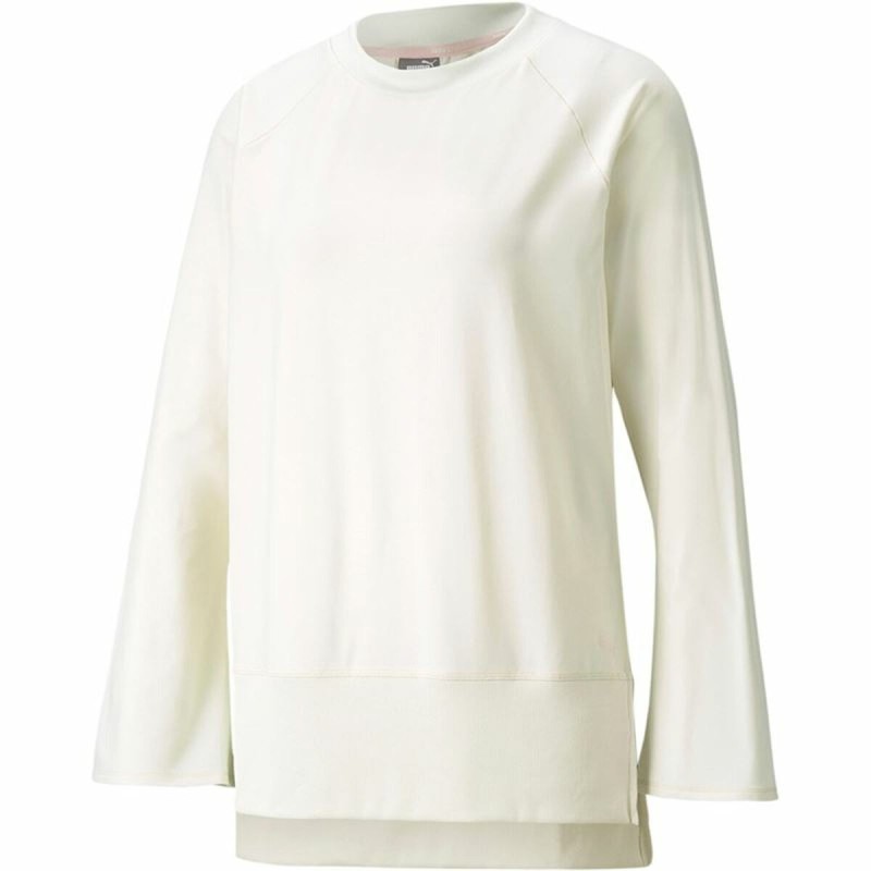 Women’s Sweatshirt without Hood Puma Studio Yogini LT Bell White