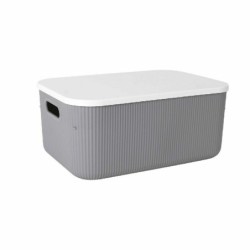 Storage boxes Lova With lid Plastic Grey 37,4 x 26,1 x 16,4 cm (6 Units)