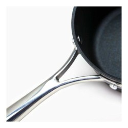 Saucepan with Lid Amercook Black Terracotta Stainless steel Aluminium Oven (Ø 18 cm)