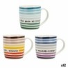 Mug Quid 4u Multicolour Ceramic 330 ml (12 Units) (Pack 12x)