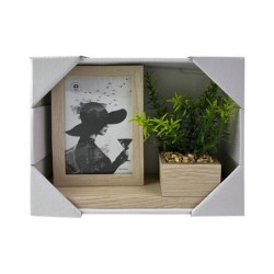 Photo frame Home ESPRIT Natural MDF Wood Scandinavian 25 x 7 x 19 cm