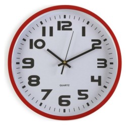 Wall Clock Versa Red Plastic 4,2 x 30,5 x 30,5 cm