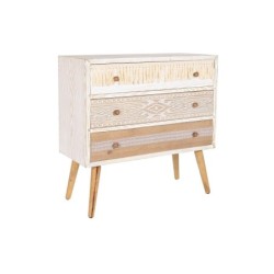 Chest of drawers DKD Home Decor Fir Natural Cotton White (80 x 35 x 80 cm)