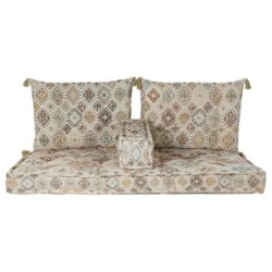 2-Seater Sofa DKD Home Decor Beige Brown Cotton Yellow (145 x 76 x 13 cm)