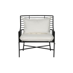 Armchair Home ESPRIT White Black Metal 70 x 68 x 79 cm