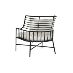 Armchair Home ESPRIT White Black Metal 70 x 68 x 79 cm