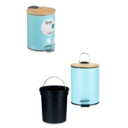 Rubbish bin Blue Metal Bamboo 3 L (4 Units)