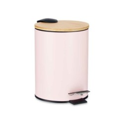 Rubbish bin Pink Metal Bamboo 3 L (4 Units)