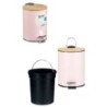 Rubbish bin Pink Metal Bamboo 3 L (4 Units)