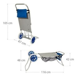 Multi-purpose beach cart Aktive 47 x 100 x 52 cm Black Aluminium