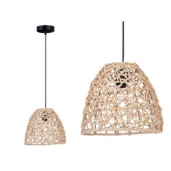 Ceiling Light Natural Rattan Cone-shaped 25 x 21 x 25 cm (2 Units)