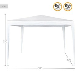 Gazebo Aktive 300 x 250 x 300 cm White Plastic