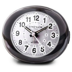 Analogue Alarm Clock Timemark Black LED Light Silent Snooze Night mode 9 x 9 x 5,5 cm (9 x 9 x 5,5 cm)