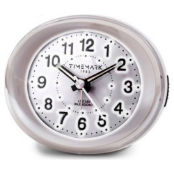 Analogue Alarm Clock Timemark White LED Light Silent Snooze Night mode 9 x 9 x 5,5 cm (9 x 9 x 5,5 cm)