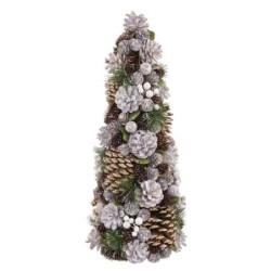 Christmas Tree White Golden Plastic Foam Pineapples 19 x 19 x 48,5 cm