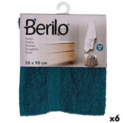 Bath towel Blue 50 x 90 cm (6 Units)