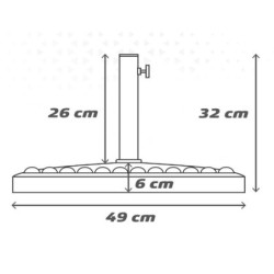 Base for beach umbrella Aktive 49 x 32 x 49 cm Steel Polyresin