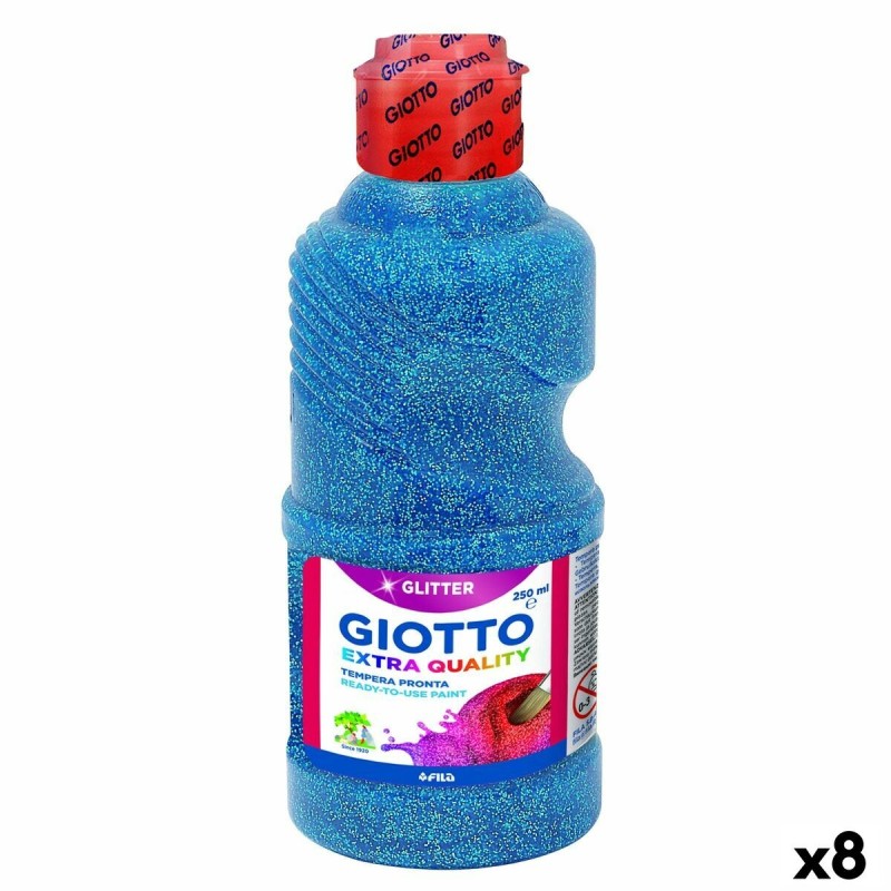 Tempera Giotto Glitter Blue 250 ml (8 Units)