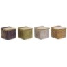 Salt Shaker with Lid DKD Home Decor Green Pink Mustard Lilac Bamboo 750 ml 14 x 12,5 x 12 cm (4 Units)