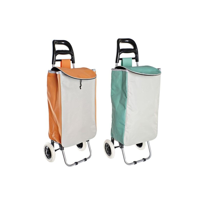 Shopping cart Home ESPRIT Green Grey Peach 37 L 34 x 20 x 96 cm (2 Units)