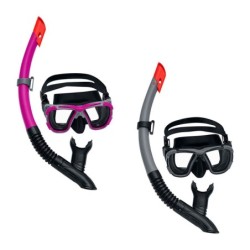 Snorkel Goggles and Tube for Children Bestway Grey Pink Adult