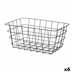 Multi-purpose basket Black Metal 30,3 x 14 x 22,5 cm Rectangular (6 Units)