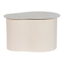 Side table Home ESPRIT White Beige Light brown Metal Ceramic 70 x 46 x 38 cm