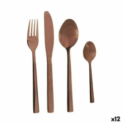 Cutlery Set Rose gold Stainless steel (12 Units)