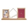 Photo frame Home Brown 2 photos Metal Wood (6 x 21,5 x 46 cm)