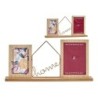 Photo frame Home Brown 2 photos Metal Wood (6 x 21,5 x 46 cm)