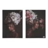 Set of 2 pictures Canvas Lady Flowers 70 x 50 x 1,5 cm