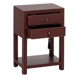 Nightstand ORIENT Terracotta colour Fir wood MDF Wood 45 x 30 x 66 cm