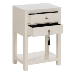 Nightstand ORIENT White Fir wood MDF Wood 45 x 30 x 66 cm