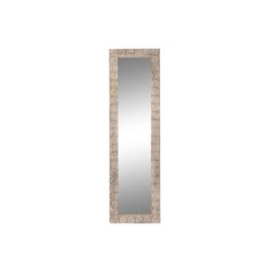 Wall mirror DKD Home Decor 44 x 3 x 150 cm Crystal Brown White Mango wood Indian Man MDF Wood Stripped