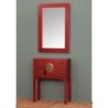 Nightstand ORIENTE Red Iron MDF Wood 45 x 26 x 69 cm