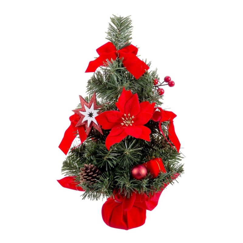 Christmas bauble Red Green Plastic Fabric Christmas Tree 40 cm