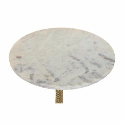 Side table DKD Home Decor White Golden Aluminium Marble 40 x 40 x 61 cm