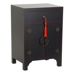 Nightstand DKD Home Decor Fir Red Black MDF Wood 45 x 34 x 66 cm