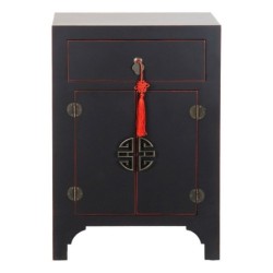 Nightstand DKD Home Decor Fir Red Black MDF Wood 45 x 34 x 66 cm