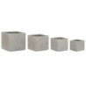 Set of Planters Home ESPRIT Beige Fibreglass Magnesium 44,5 x 44,5 x 42,5 cm (4 Units)